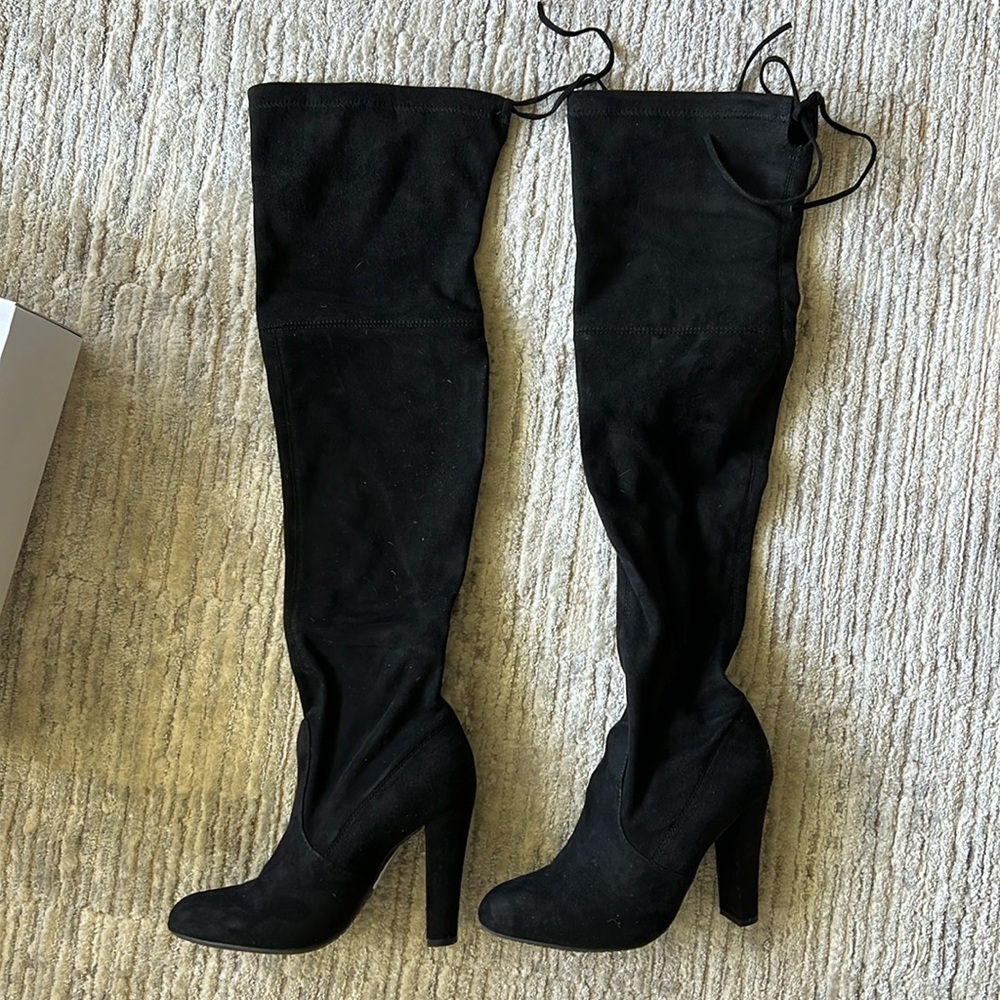 Steve Madden Black Suede over the knee boots, size 7
